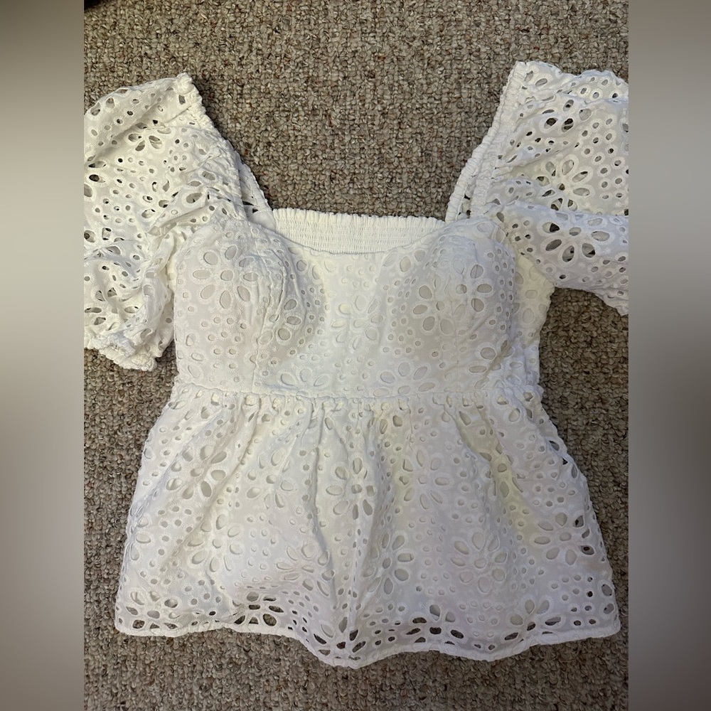 Lily Pulitzer Size 6 Kay Short Sleeve Resort White Funflowrr Eyelet Brand New